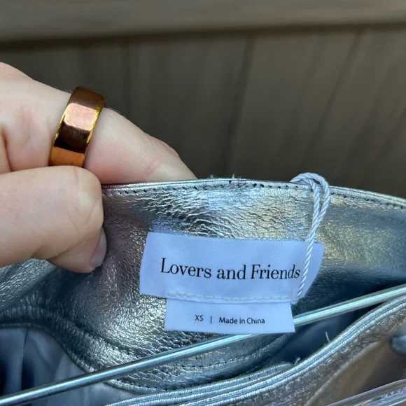 Lovers + Friends Monique Faux Leather Maxi Skirt in Metallic Silver New with Tag - Picture 6 of 6